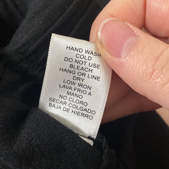 Love tree black linen blend straight leg drawstring waist leg size M - Picture 11 of 11